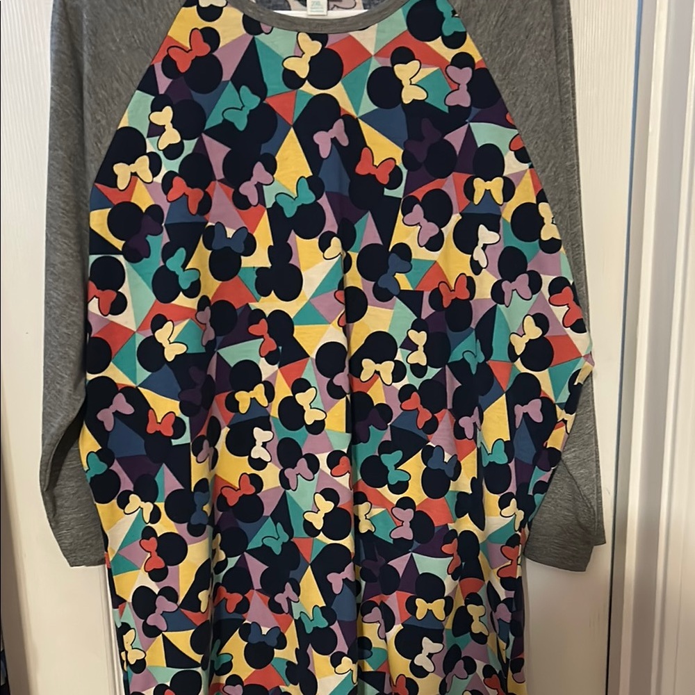 Lularoe Disney Randy Colorful Graphic Raglan Sleeve Top